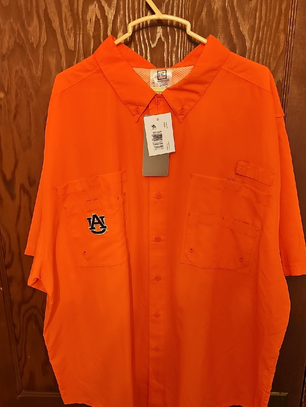 Auburn Tigers Orange Button-Up Fishing  Shirt